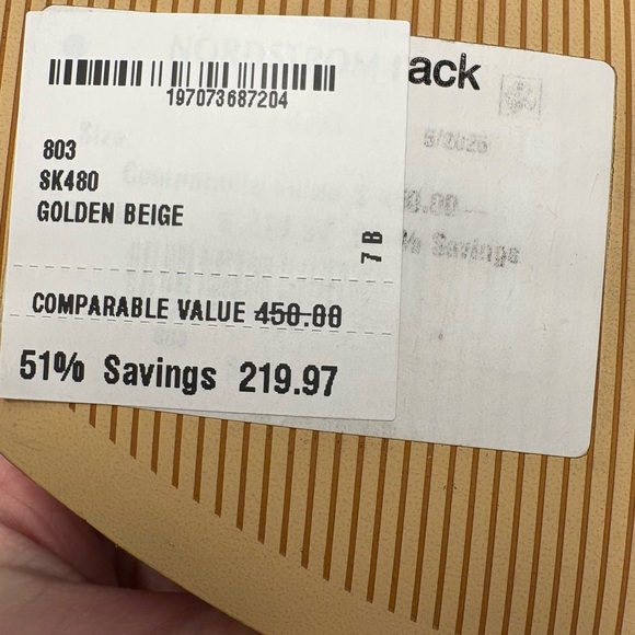 Stuart Weitzman Beige Patent Wedge Sandals - Picture 6 of 6